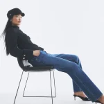 جین راسته اسلیم کمر متوسط مدل دهه ۹۰ - آبی - تصویر 3